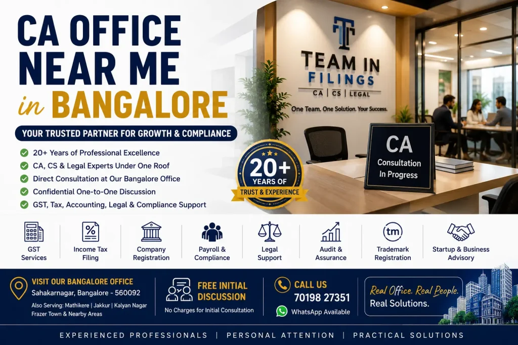 CA office near me in Bangalore