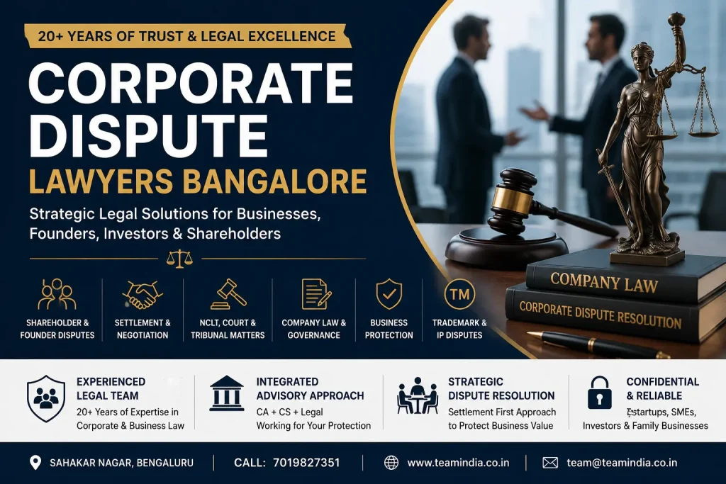 Corporate & Business Dispute Resolution Lawyers in Bangalore 2 corporate dispute lawyers bangalore