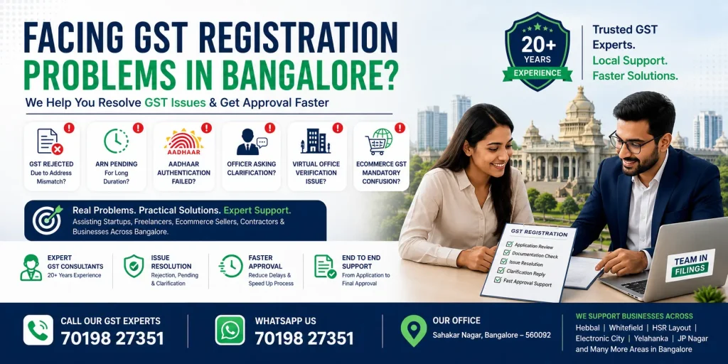 Common GST Registration Problems Businesses Face in Bangalore 3 GST Registration Problems