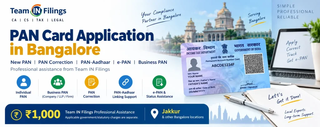 PAN Card Application in Bangalore – New PAN, Correction & e-PAN 1 PAN Card Application